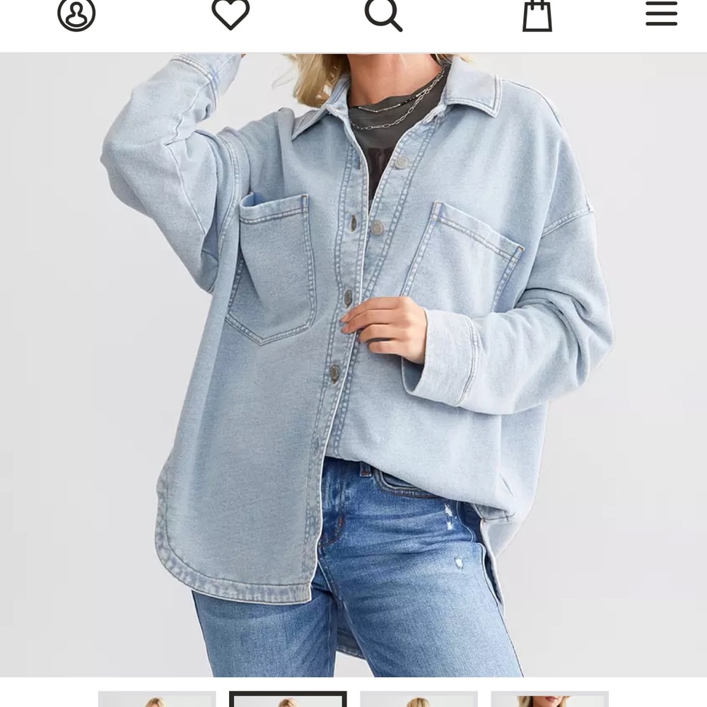 Like New Z Supply All Day Knit Denim Shirt